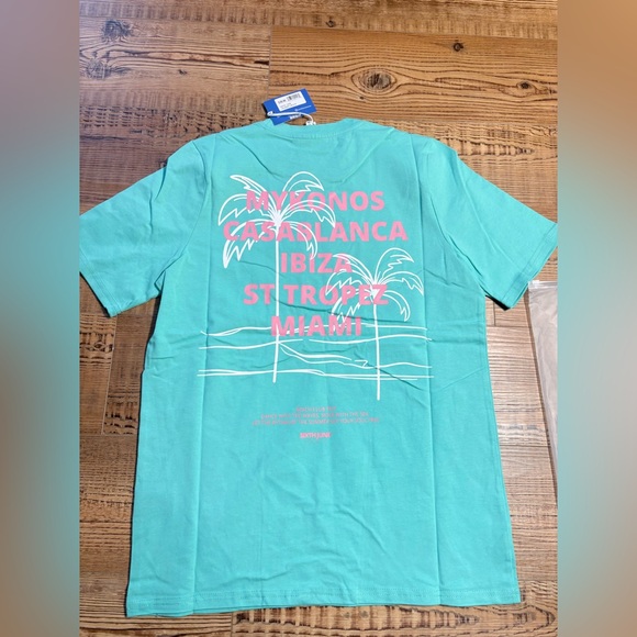 Men's Aqua Palm Tree Tee - Picture 3 of 3
